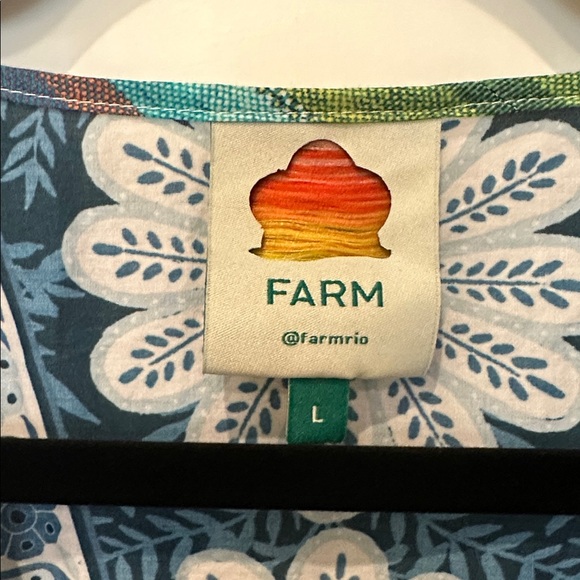 Farm Rio Blue and Red Patterned Blouse - Picture 3 of 5